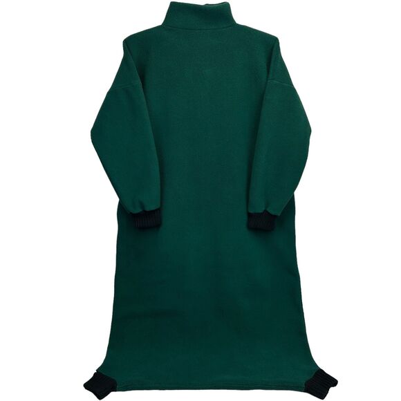 Vintage Lands End Fleece Pajamas Unisex OSFA Green One Piece Sleep Sack USA Made - Picture 2 of 10